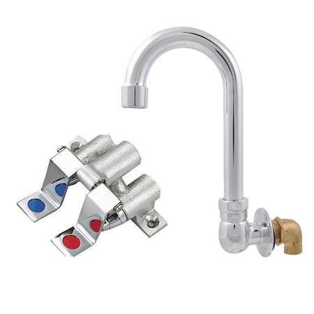 Bk Resources Foot Valve Assembly, Splash M, O.C.Dual Pedals, 3.5"Gooseneck Swivel Spout BKFVSGS-G